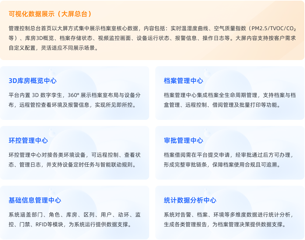 智慧一体化档案馆管理控制总台